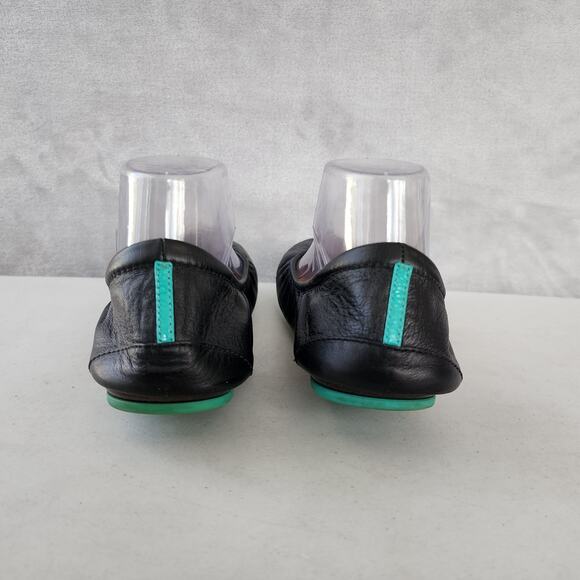 Tieks Gavrieli Ballet Flats Womens Size 11 Matte Black Italian Leather Teal Shoe - Picture 2 of 11